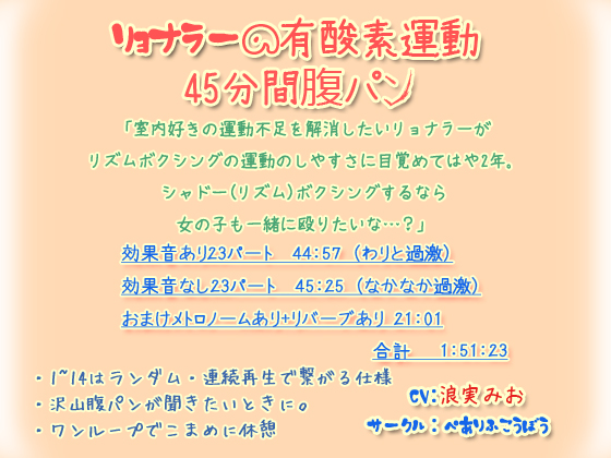 リョナラーの有酸素運動 45分間腹パン