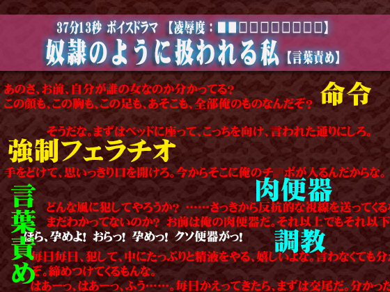 【凌辱度：■■□□□□□□□□】奴隷のように扱われる私【言葉責め】