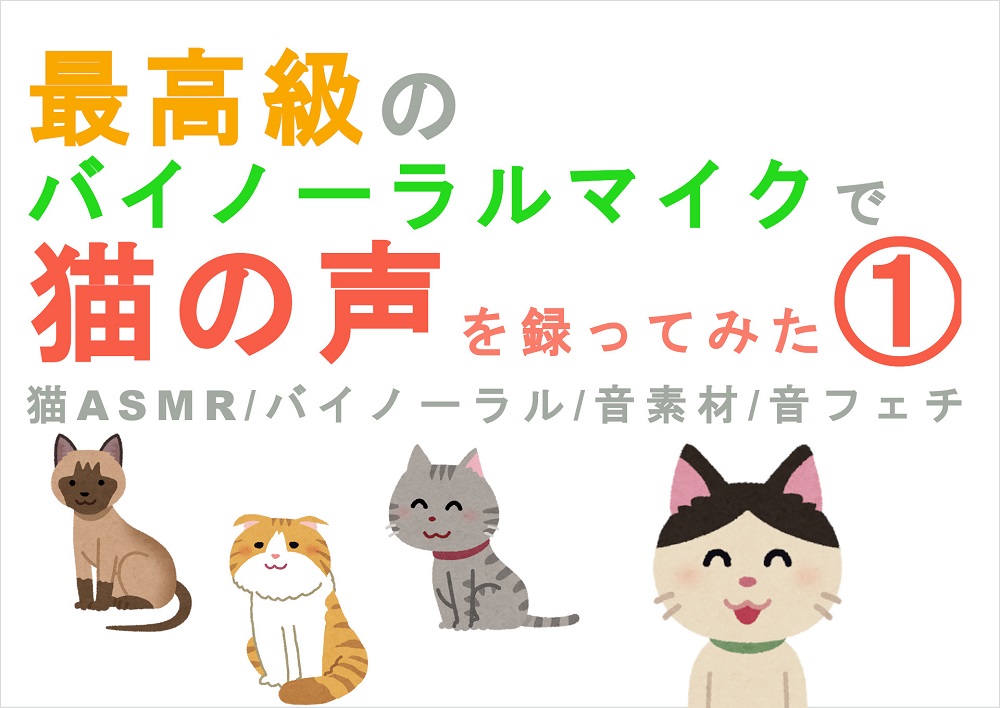 最高級のバイノーラルマイクで猫の声を録ってみた(1) 猫ASMR/バイノーラル/音素材/音フェチ/音声作品