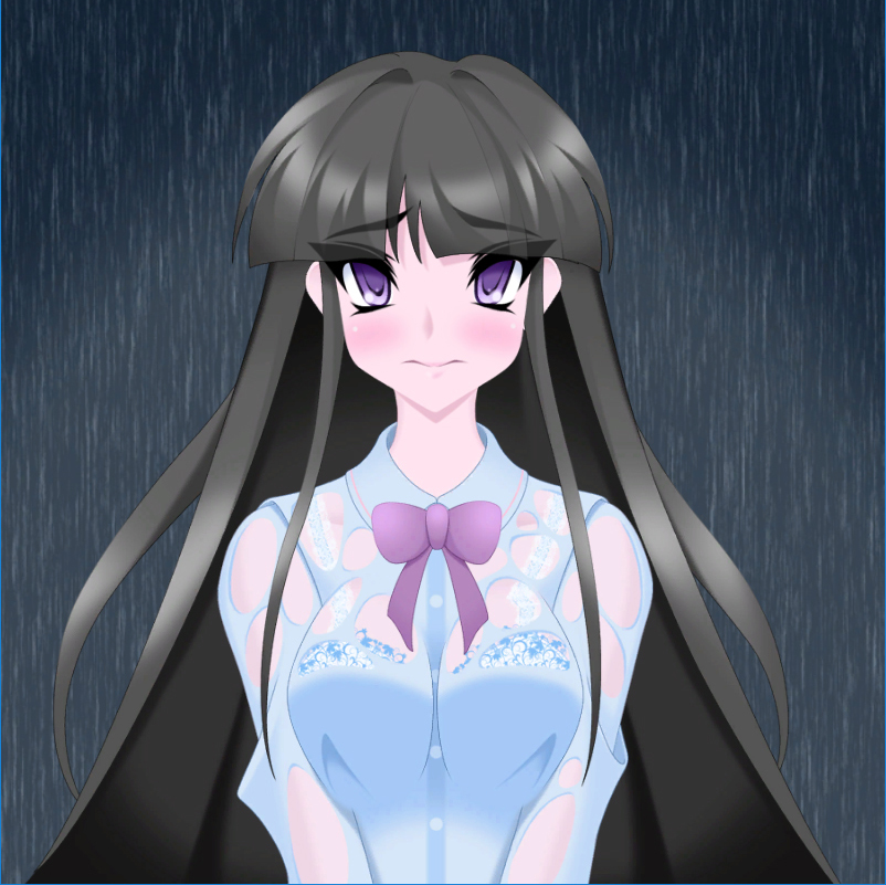 雨の中、頬を打たれる女の子！