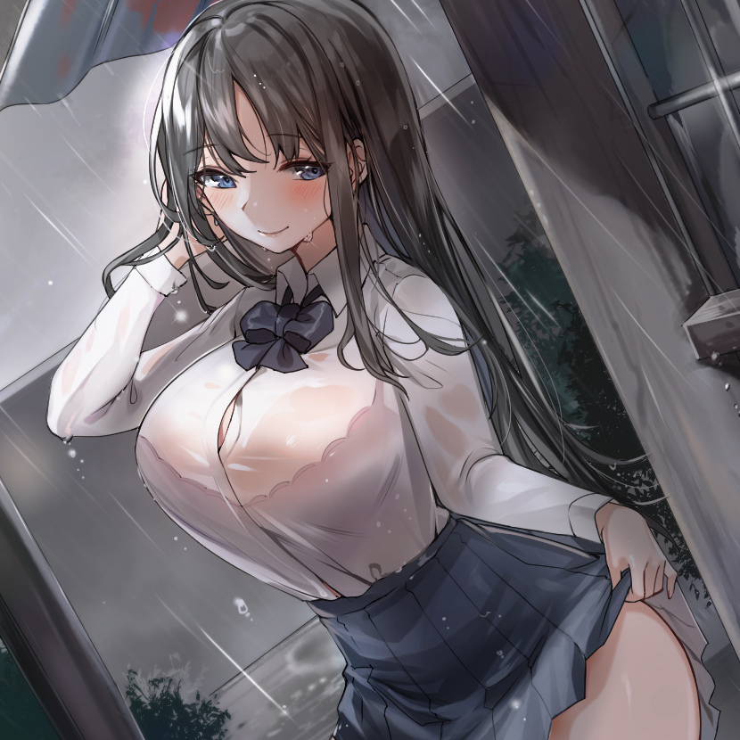 【KU100】囁きJKの密着雨宿り