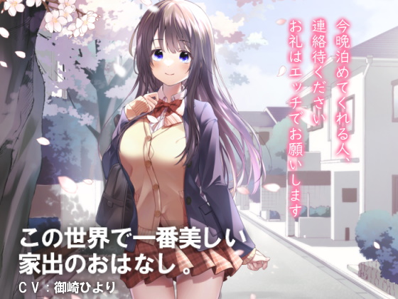 今晩泊めてくれる人、連絡待ください。お礼はエッチでお願いします～この世界で一番美しい家出のおはなし