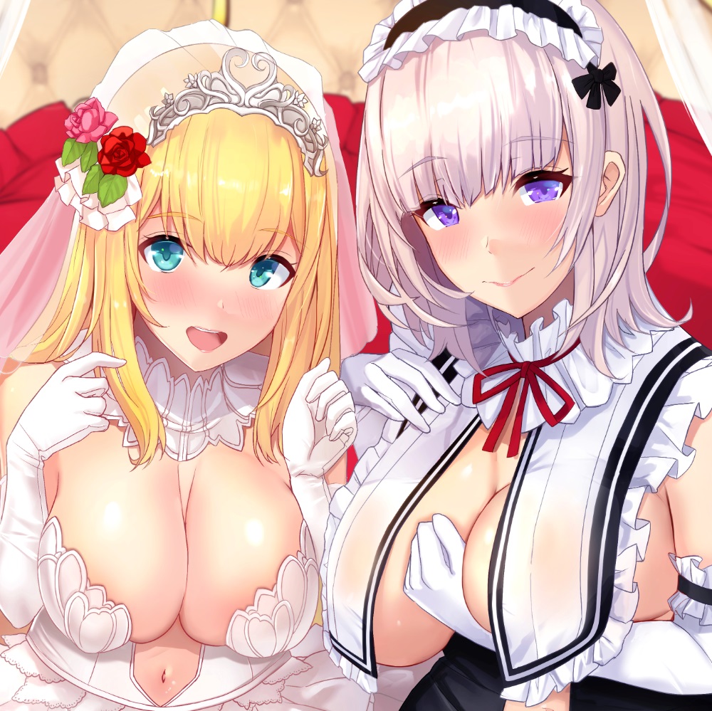 孕ませ懇願ロリお姫様と巨乳ドスケベメイドさんがチンカス汚ちんぽに媚び媚びご奉仕してくれるお話♪【KU100】