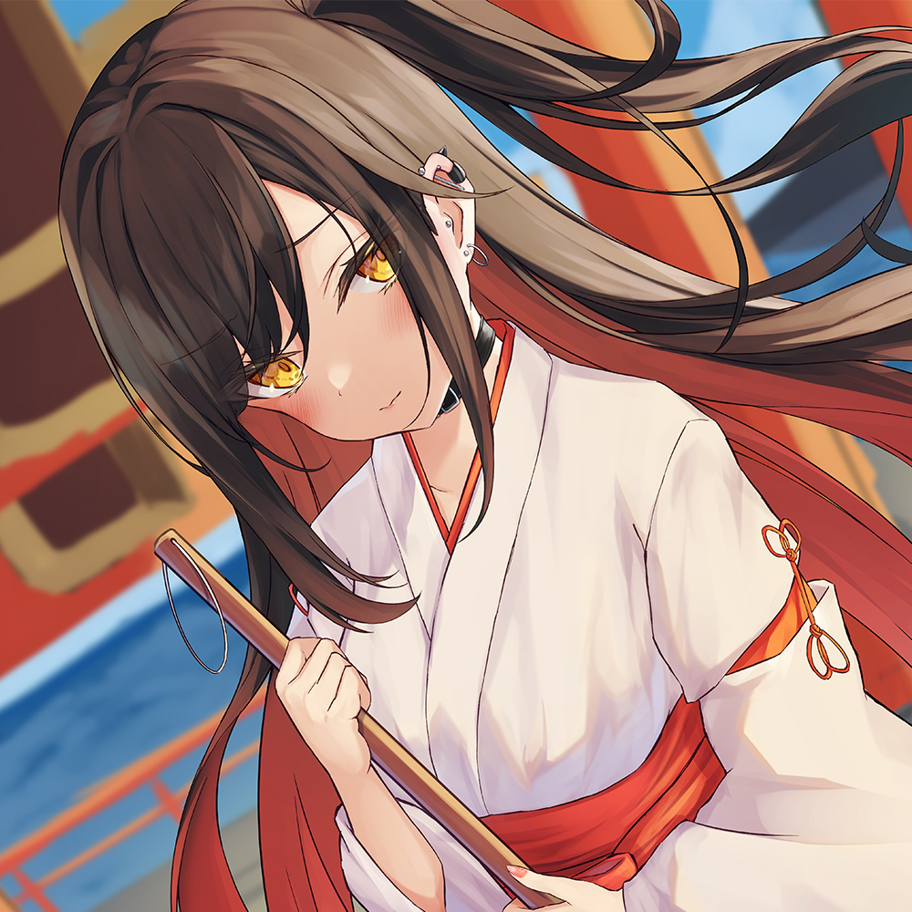 口が悪いギャル巫女ちゃんに耳かきしてもらう