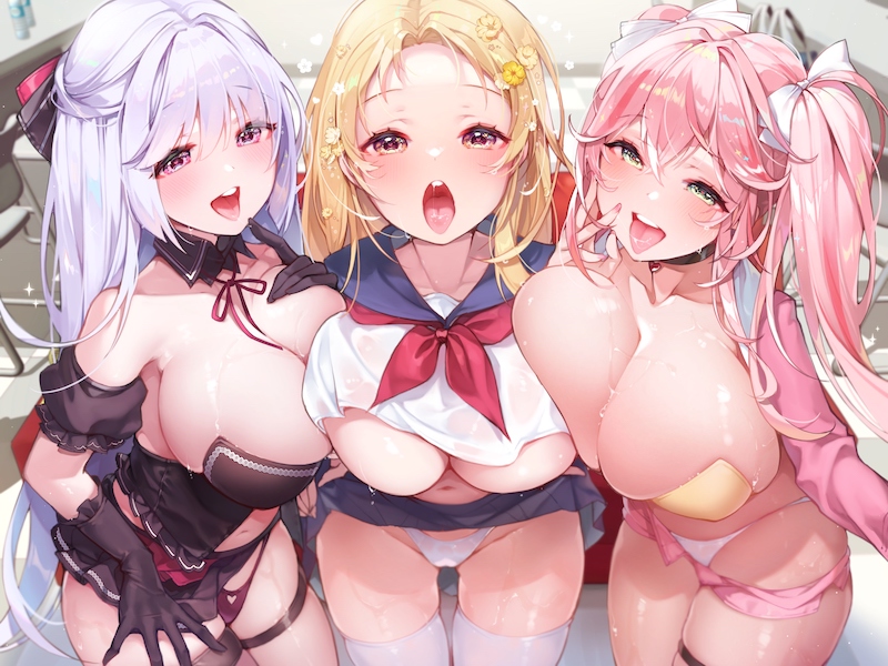 【KU100】ベロチュー×アイドル～キス大好きな三人から密着おねだり! 純粋無知ロリ帰国子女の新人に連続中出し教育♪～【りふれぼプレミアムシリーズ】
