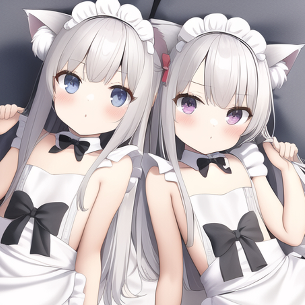 キュートな双子のキャットガールの発情期