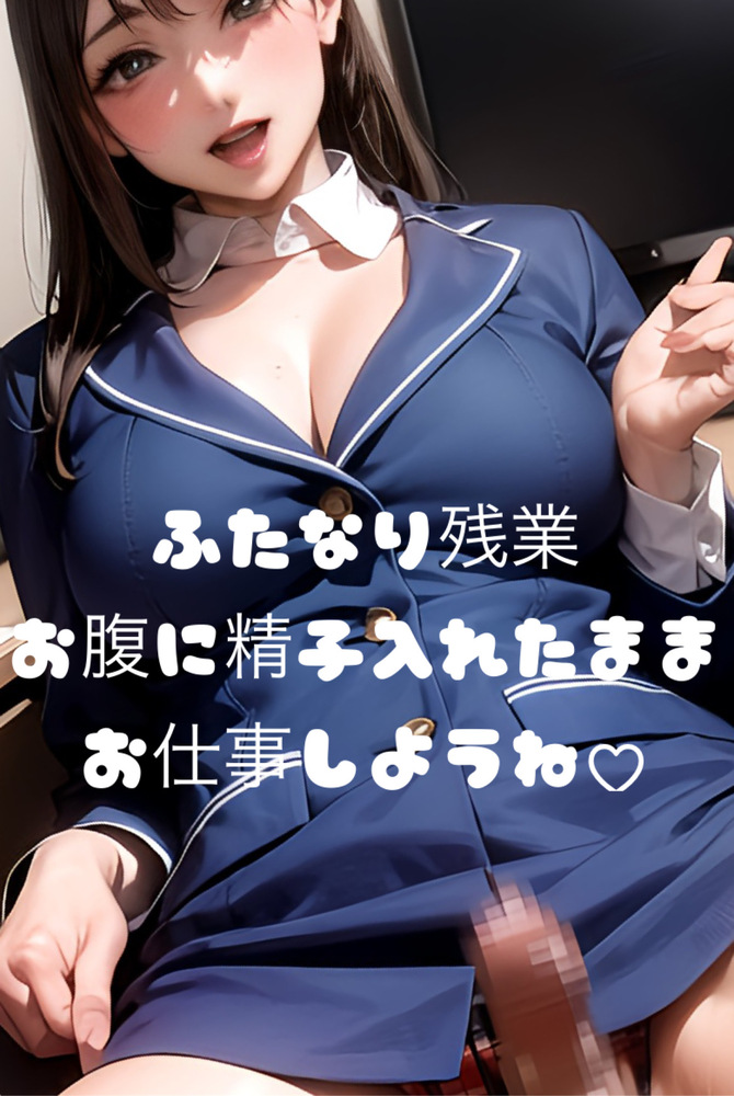 ふたなり残業　お腹に精子入れたままお仕事しよ♡