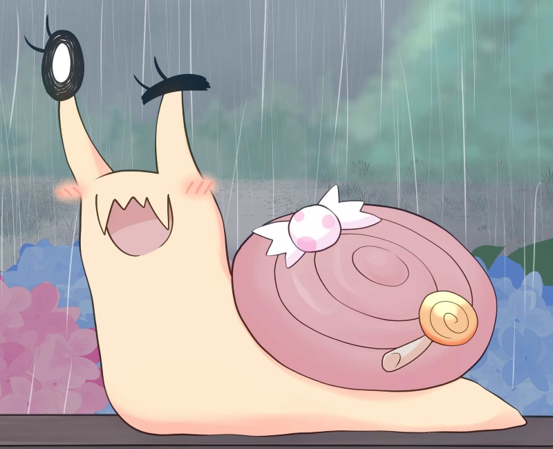 雨宿り中にかたつむりがちょっとだけ話しかけてくれるボイス