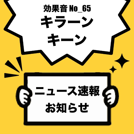 【効果音】No_65_ニュース_お知らせ_場面転換(キラーン、キーン、キラリン、綺麗、輝く)