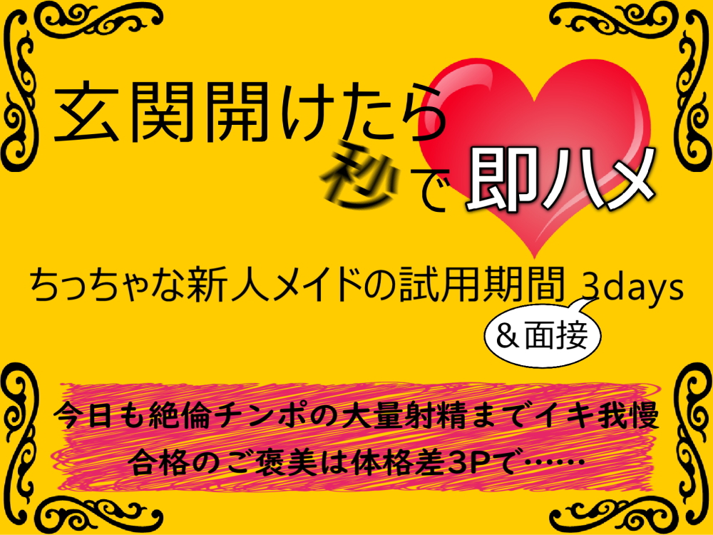 玄関開けたら秒で即ハメ～ちっちゃな新人メイドの試用期間3days＆面接～