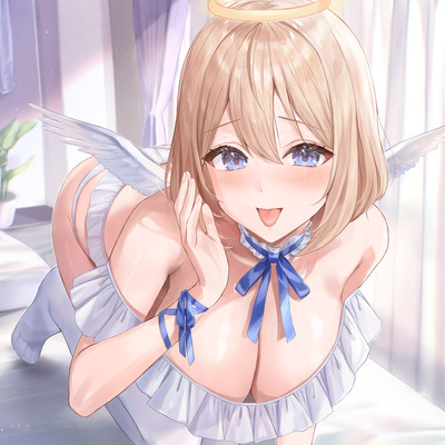 【全編囁き×清楚】チンカス大好き『ひそオホ』天使～姿の見えない天使から耳元で淫語囁き⇒実体化して密着ラブラブ搾精性活♪