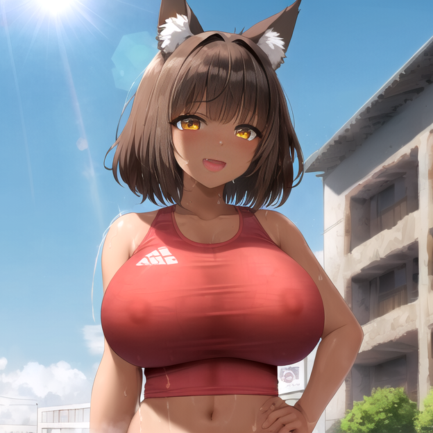 ボーイッシュな陸上部のけもみみ褐色幼なじみ～なんでも言うこと聞いてくれるオナホ催〇奴○～【異種族学園/中出し/爆乳】