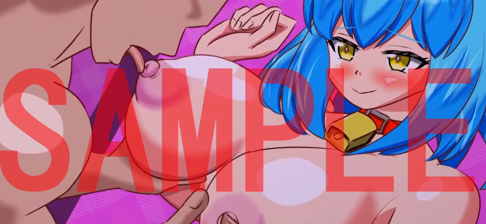 Live2D巨乳母乳アニメ牛柄ビキニ青髪巨乳の乳搾り