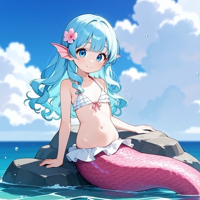 アへ顔オホ声〇リ人魚～人間になる代償に可愛い声を奪われたクールなマーメイド美少女と人間の漁師との恋物語～【純愛/中出し/ちっぱい】