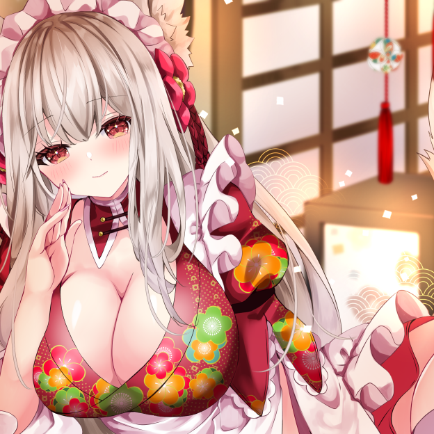 お狐の宿の和風メイドさん～超密着ささやきご奉仕で身体も心も癒してくれるお話♪～【バイノーラル/巨乳/京都弁】