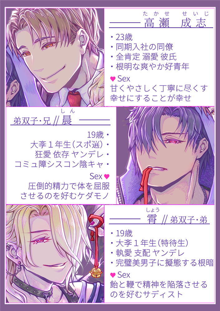 Ｈ✕３ダイジェストサンプル『実弟双子の狂愛、初彼の真愛。～無知で不幸だったお姉ちゃんは、みんなの重すぎる愛に溺れて幸せな牝になりました～』