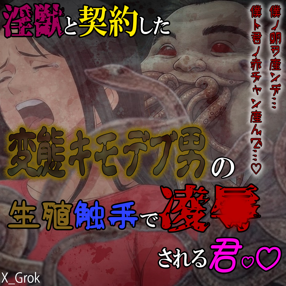 淫獣と契約した変態キモデブ男の生殖触手で凌〇されてしまう君