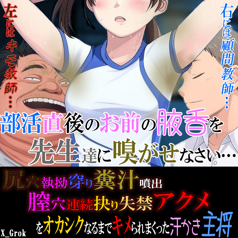 部活直後のお前の腋香を先生達に嗅がせなさい 尻穴執拗穿り糞汁噴出&amp;膣穴連続抉り失禁アクメをオカシクなるまでキメられまくった汗かき主将