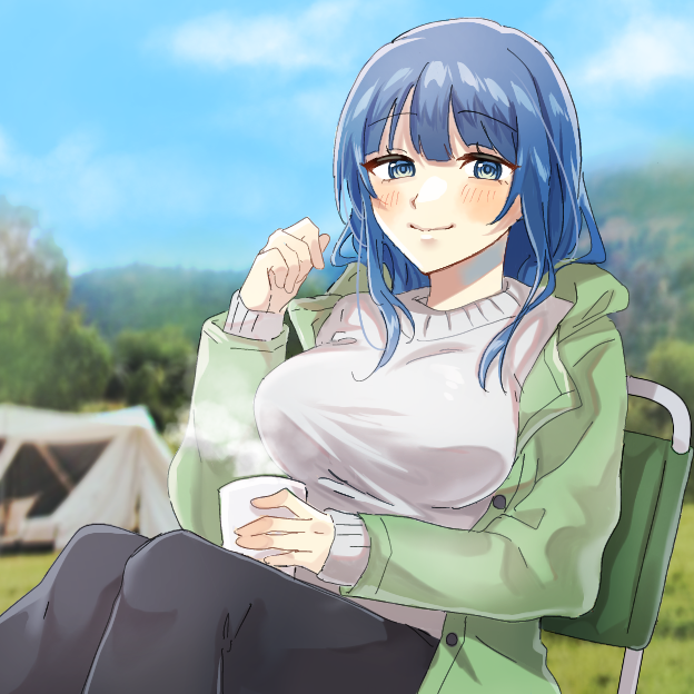 ソロキャンから始まる爆乳ダウナー美女とのイチャあまで幸せな日常【癒し/ラブラブ/キャンプ】