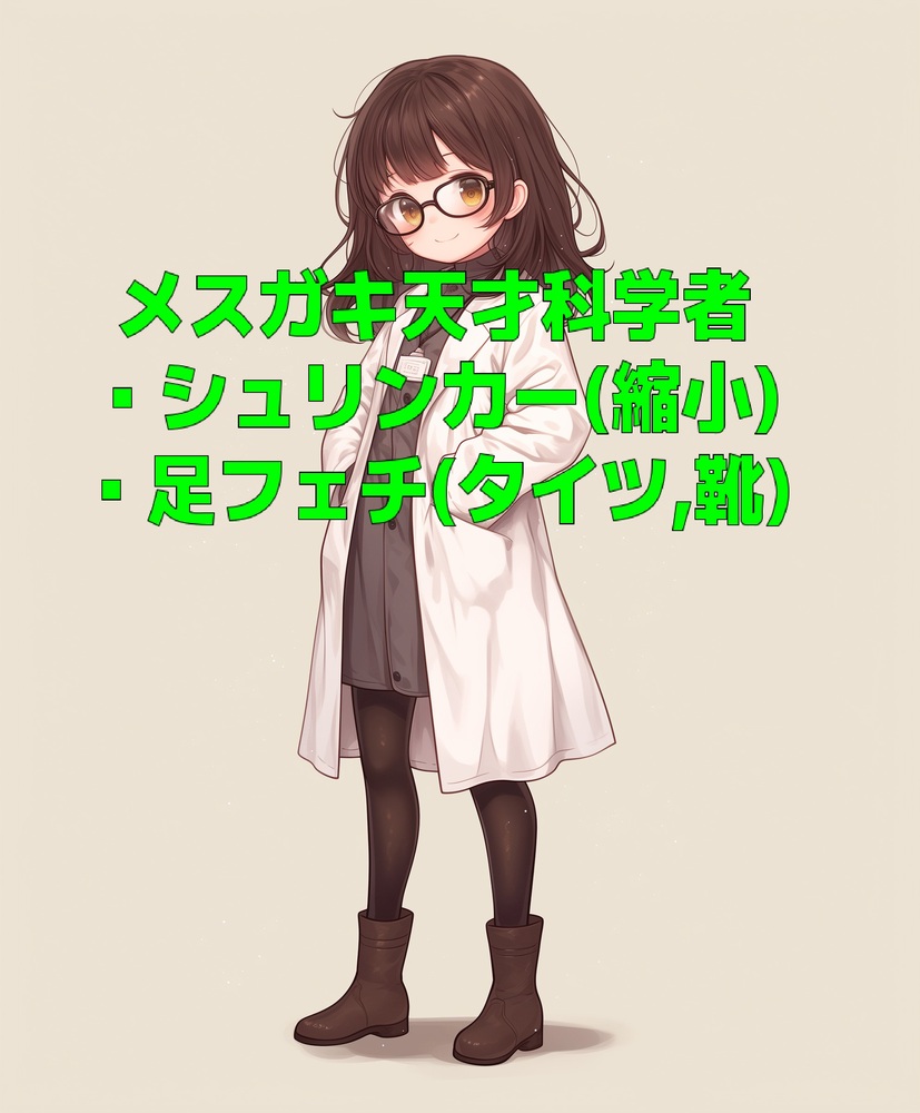 天才メスガキ科学者の実験薬で小さくされて靴の中に入れられたりタイツ足で踏まれたりする音声