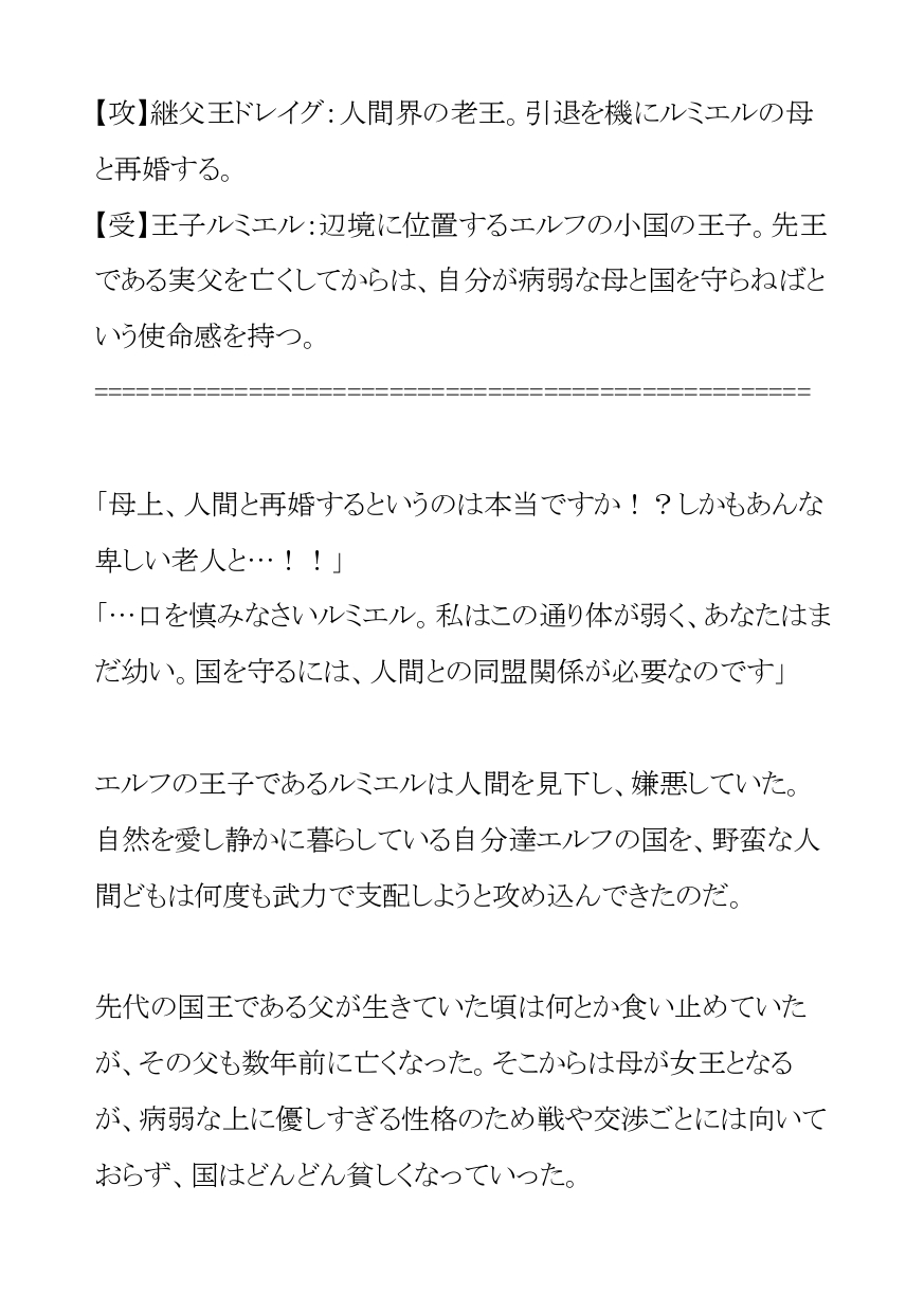 （体験版）気高いエルフの王子は病弱な母に代わって絶倫継父王の夜伽のお相手でイキ狂い♡
