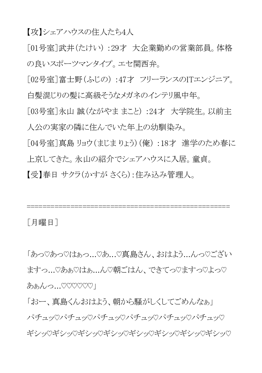 （体験版）上京した俺が入居したのは24時間ハメ放題のえっちな管理人さん付きパコパコシェアハウス♡