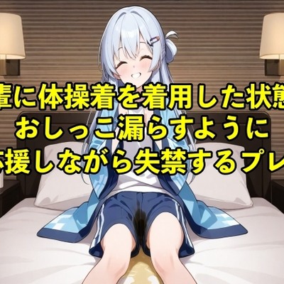 【体験型お漏らし】先輩に体操着を着用した状態でおしっこ漏らすように応援しながら失禁するプレイ【着衣/体操着】