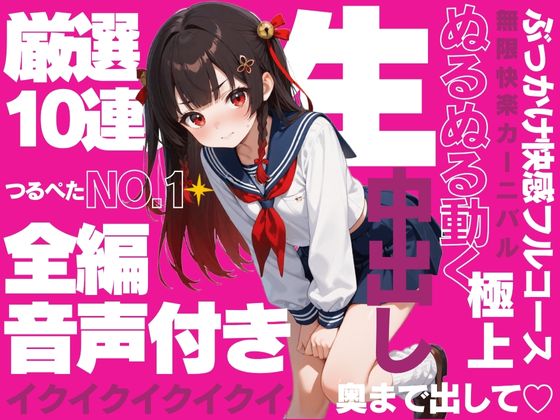 【全編ぬるぬる快感保証】No.1絶対宣言！つるぺたJ●10人と脳汁ドバドバ厳選中出し10連発！