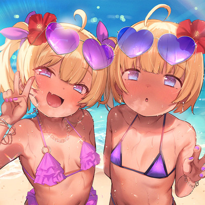 【Wメスガキ快楽堕ち】双子ガキドルのちんイラ枕営業☀️→わからせHでロリまんパコパコ????→絶倫チンポでハメ比べ3P♡【サークル4周年記念】✅早期購入特典付✅