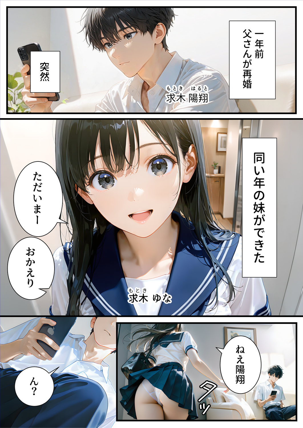 親の再婚で妹になった巨乳美少女がエロ挑発してくる