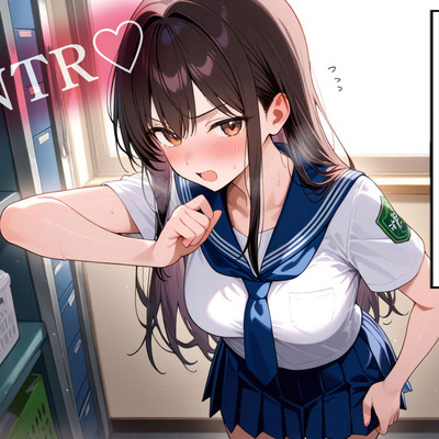 【NTR】文化祭前夜の準備室でヤリチン先輩に処女彼女を寝取られました…