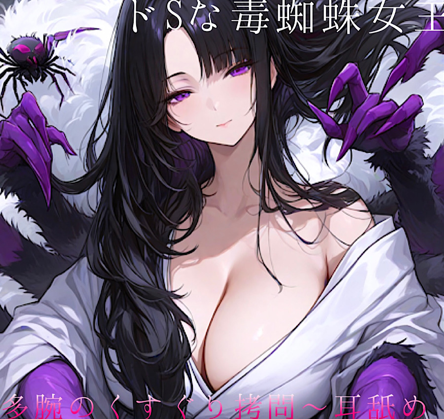 ⼥郎蜘蛛の⾥へ潜⼊！〜ドSな毒蜘蛛⼥王様に捕まって多腕くすぐり拷問ෆෆ拘束 甘噛み 能姦媚毒攻め 囁き