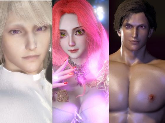 【3D】美男美女で路地裏野外3P！王女と団長大司教！トリスタンとエルネルに囲まれて…