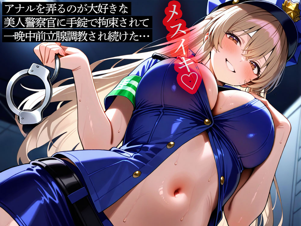 アナルを弄るのが大好きな美人警察官に手錠で拘束されて一晩中前立腺調教され続けた…