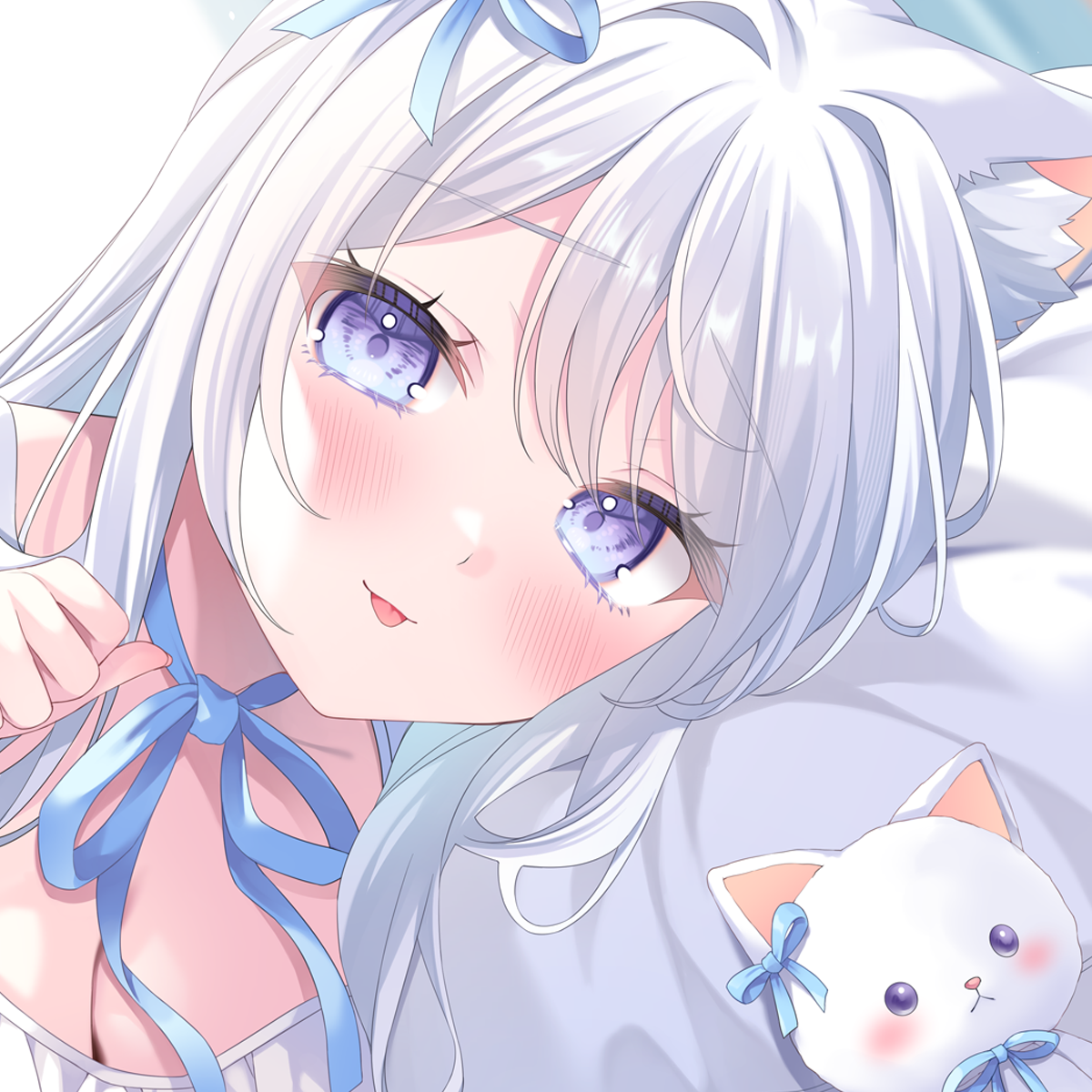 猫ちゃんぬいぐるみのふわふわ耳かき、ざらざら耳なめ-女の子になったぬいぐるみと甘々でやさしいねんねの時間-