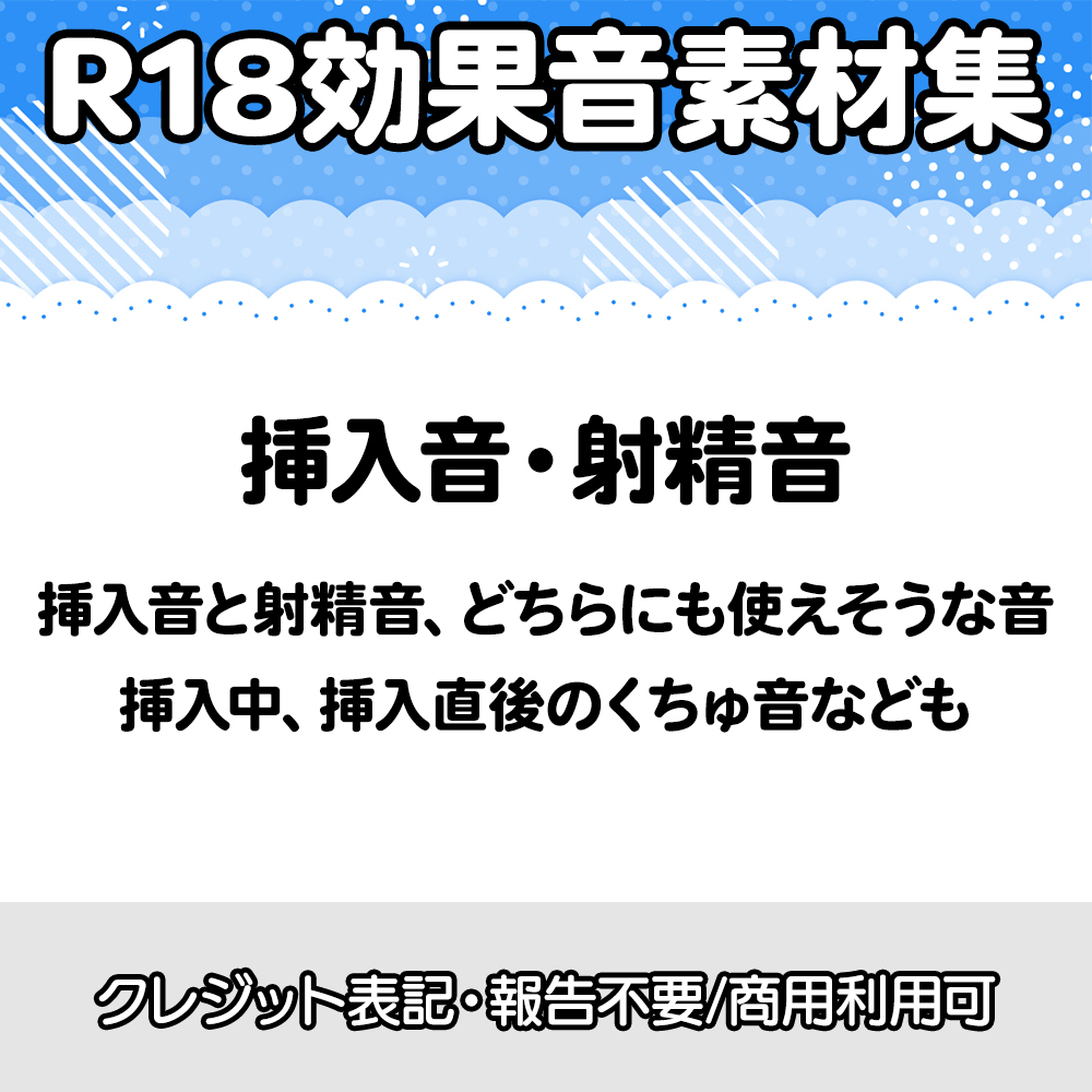 【R18効果音・クレジット表記不要】挿入音・射精音の効果音素材集