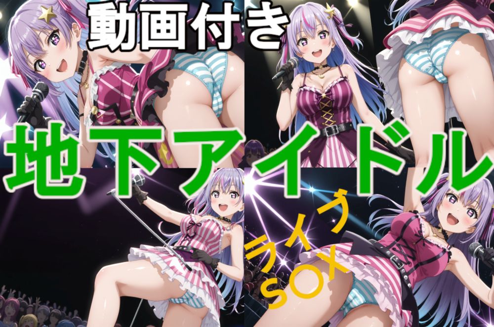 【動画付き】紫色の髪の地下アイドル 1 ライブ・コンサート編 縞パン 縞ブラ ライブエッチ