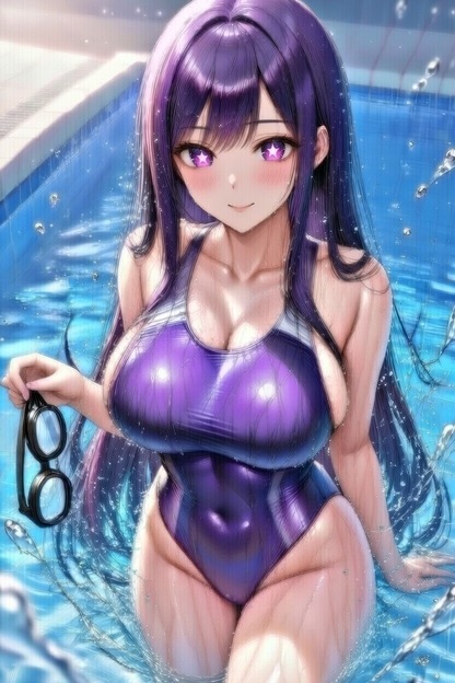 性成AIシリーズ　AI美女の競泳水着の誘惑 〜可愛くドえっちでごめんなさい♡〜