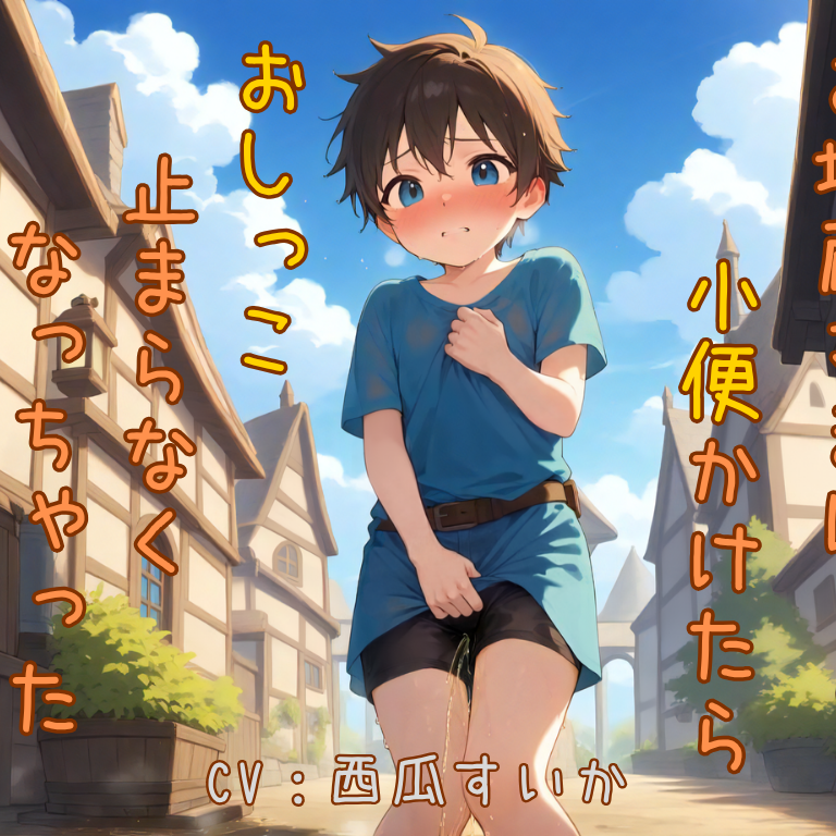 【おしっこ我慢】お地蔵さまに小便かけたら、おしっこ止まらなくなっちゃった男の子