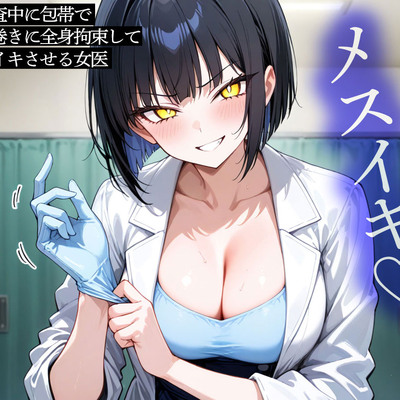 アナル検査中に包帯でぐるぐる巻きに全身拘束して強制メスイキさせる女医