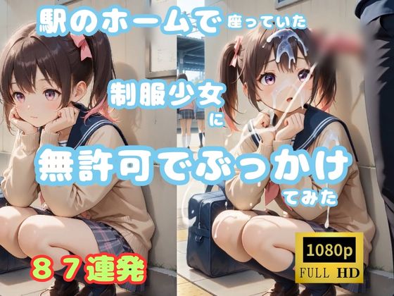 【高解像度】駅のホームで座っていた制服少女に無許可でぶっかけてみた【87連】