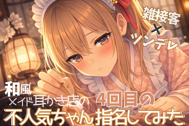 【雑接客×ツンデレ】和風メイド耳かき店の不人気ちゃん4回目の指名してみた【耳かきASMR】