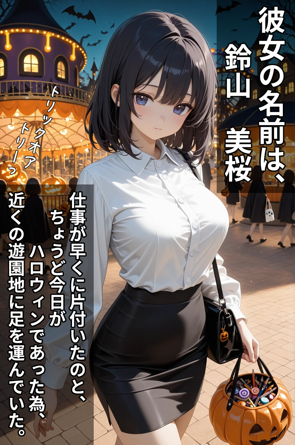 巨乳OLは遊園地でキモイおじさんに凌〇される　体験版