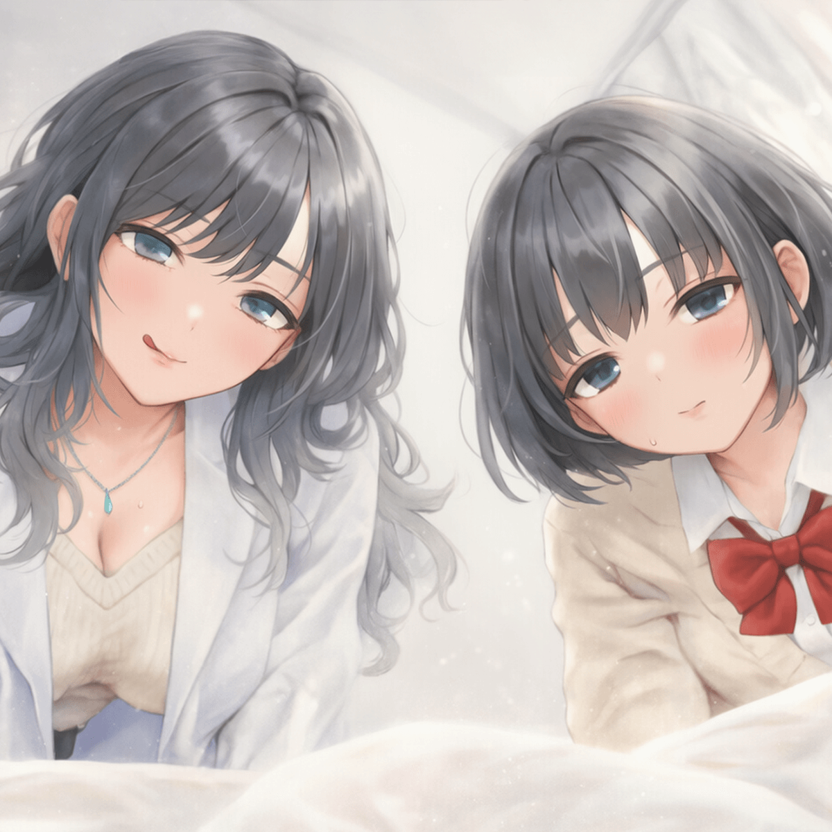 【KU100】保健室でダウナー姉妹のW責め〜童貞もらっちゃうね？囁き誘導で潮吹き連続〜