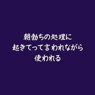 朝勃ちの処理に起きてって言われながら使われる（試用版）