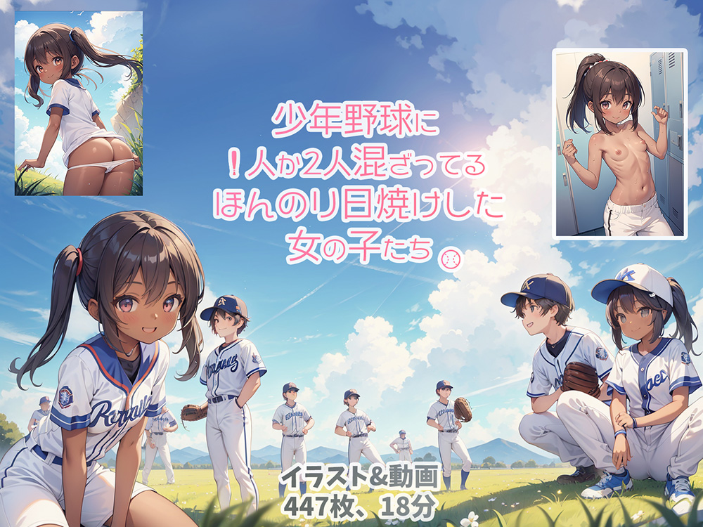 少年野球に1人か2人混ざってるほんのり日焼けした女の子たち
