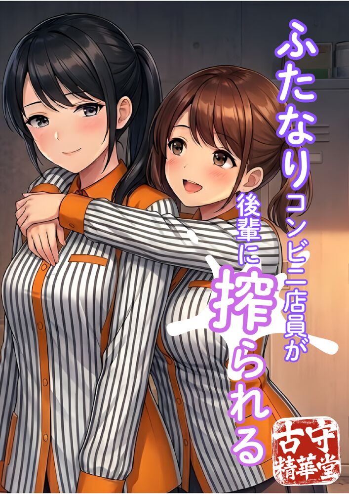 ふたなりコンビニ店員が後輩に搾られる