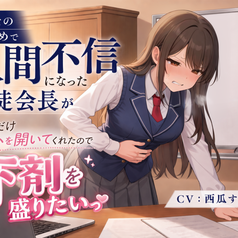 【排泄我慢】過去のいじめで人間不信になった生徒会長が、僕にだけ心を開いてくれたので、下剤を盛りたいっ
