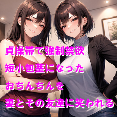 貞操帯で強制禁欲 短小包茎になったおちんちんを妻とその友達に笑われる