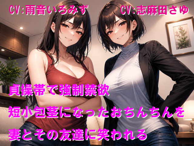 貞操帯で強制禁欲 短小包茎になったおちんちんを妻とその友達に笑われる